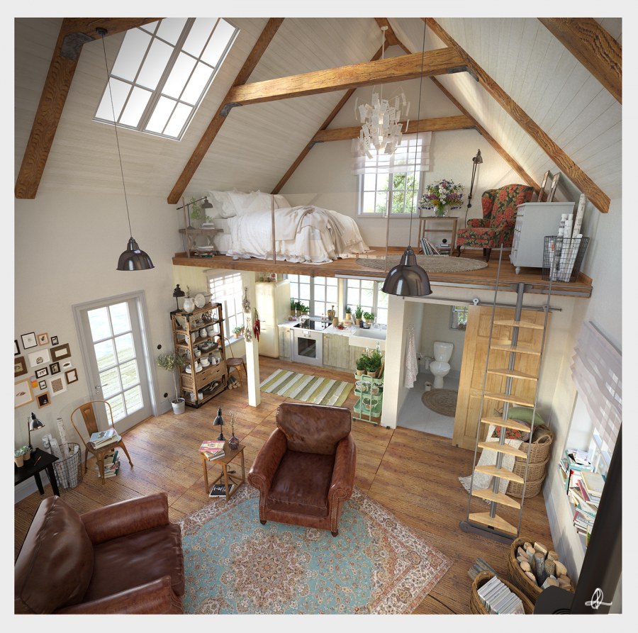 Домик с антресольным этажом