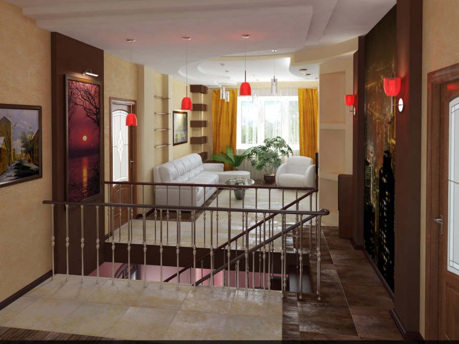 Интерьер холла второго этажа