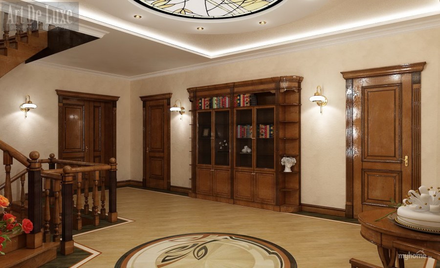 Холл в частном доме одноэтажном доме