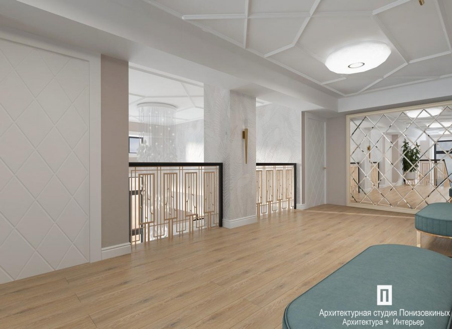 Холл второго этажа в частном доме