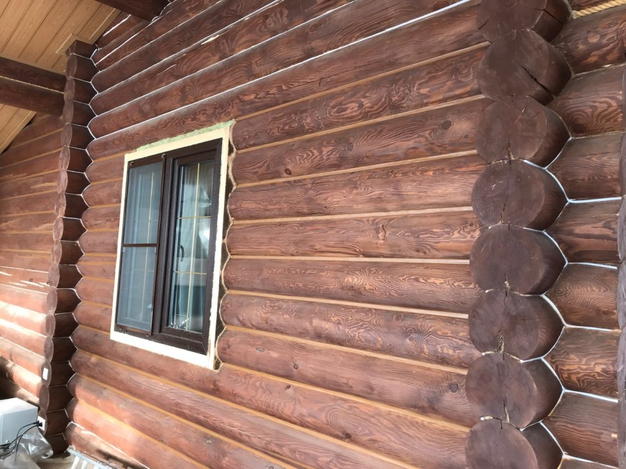 Покраска сруба Биофа