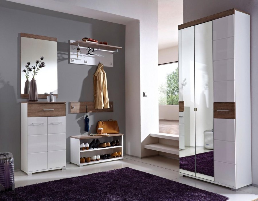 Прихожая Маргарита глянцевая белая роза