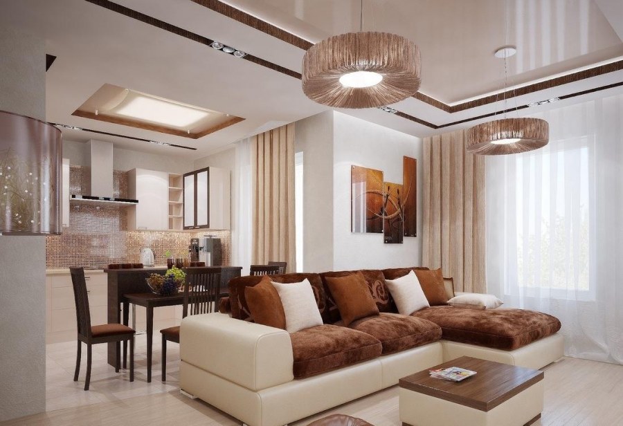 Зонирование кухни-гостиной 30 кв.м