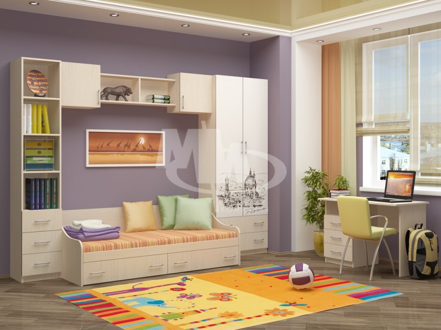 Детская Вега-1 дуб беленый миф