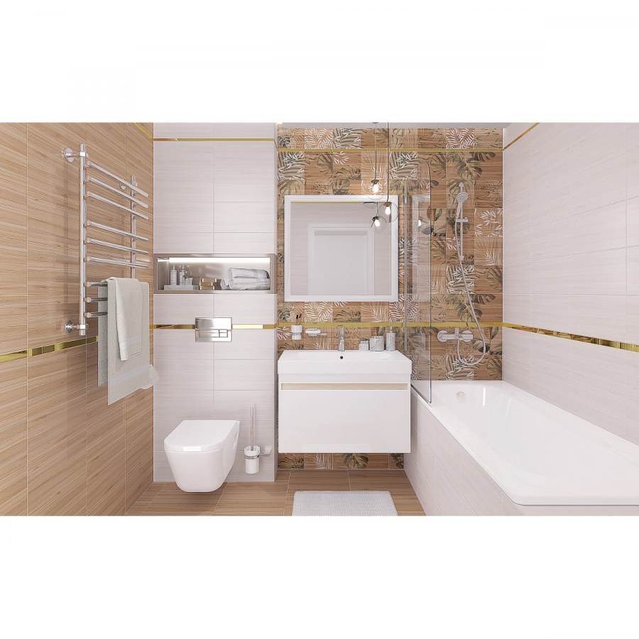 Плитка настенная Organic 20х40 см 1.2 м² цвет бежевый