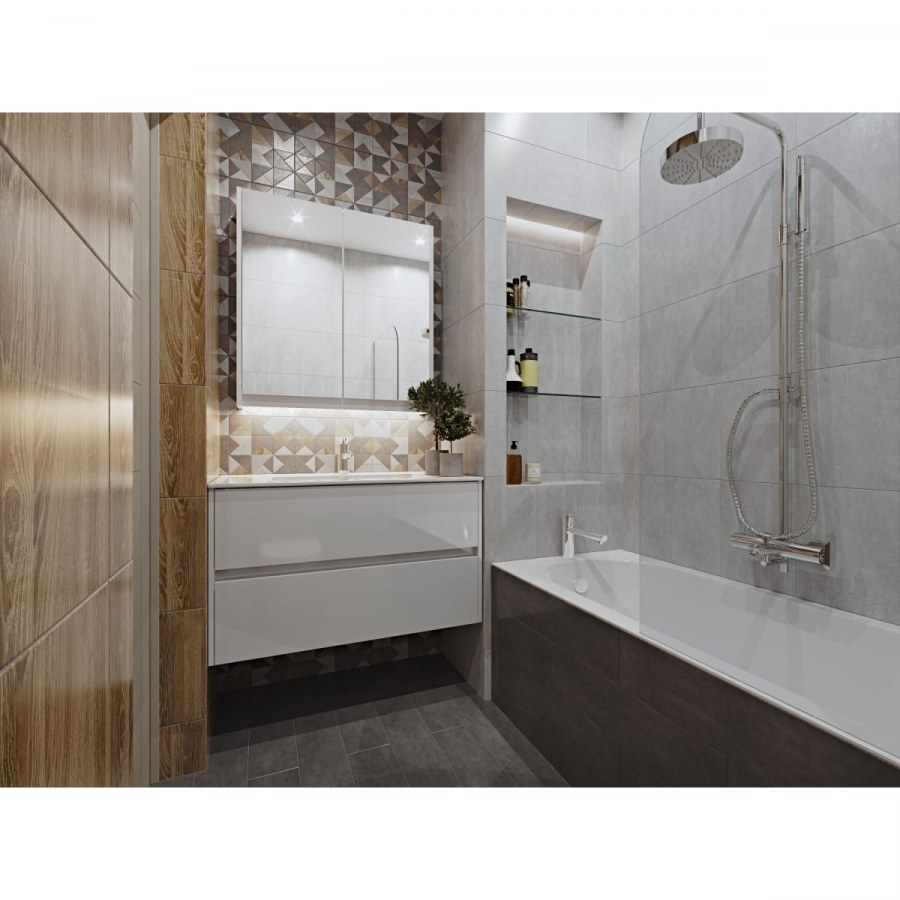 Плитка настенная Loft Grey 25х35 см 1.4 м² цвет светло-серый