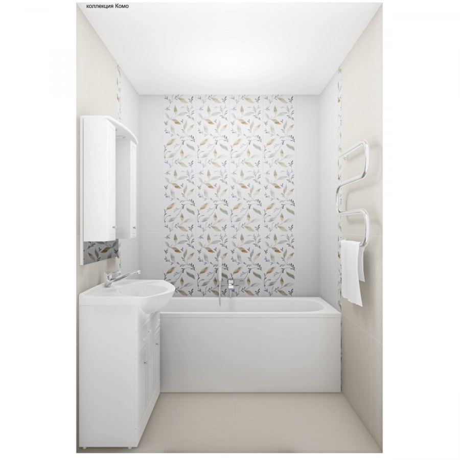 Плитка настенная «Комо» 7 60x30 см 1.98 м² цвет белый