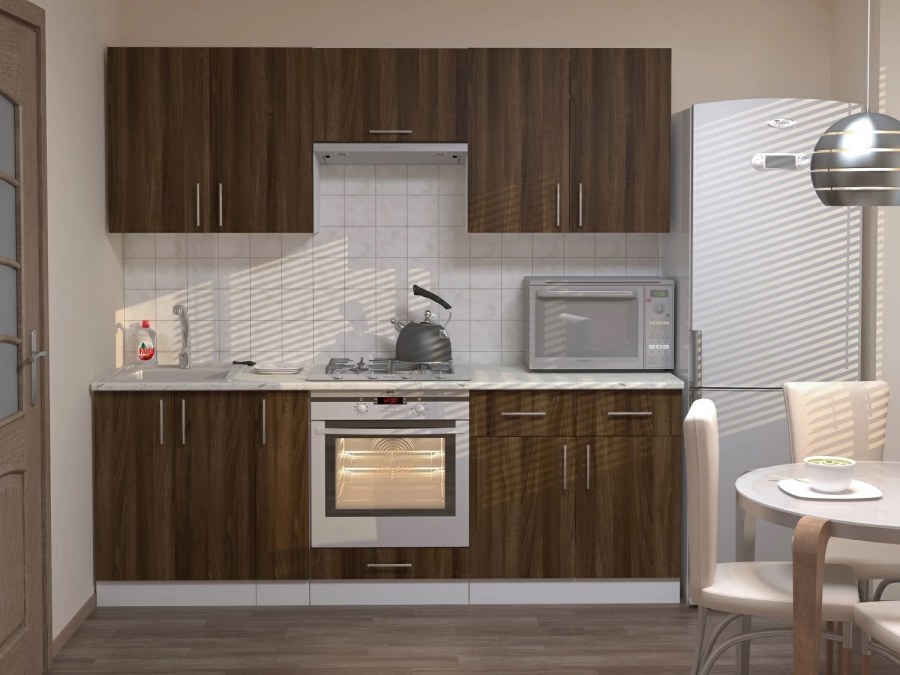 Деми кухня белый/дуб сонома/серебро r5