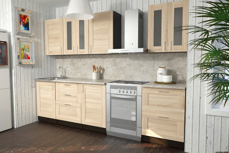 София микс кухня 2.0м белый/дуб сонома/лайм