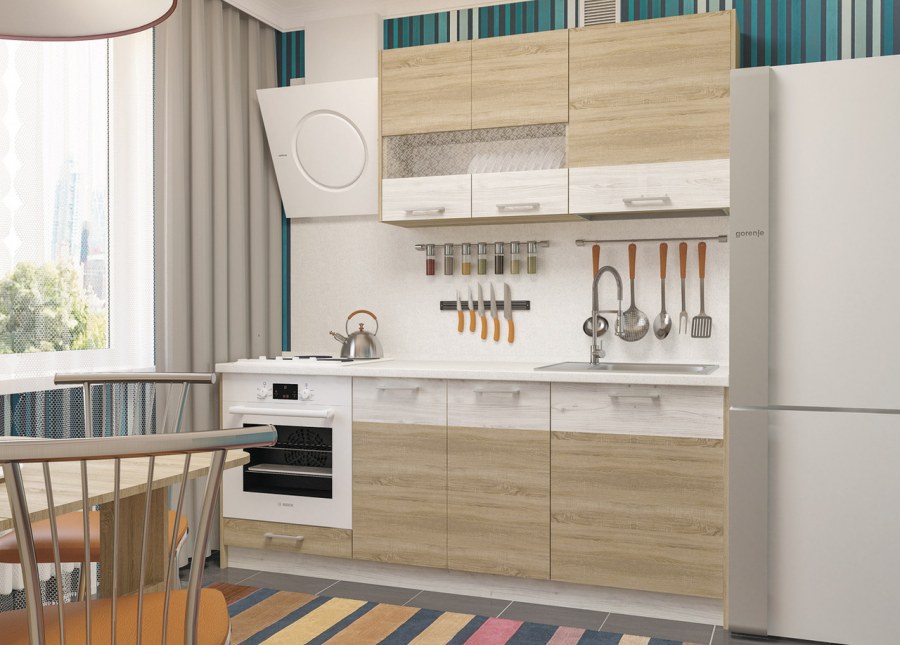 Кухня 2,4 Айсберри (белый/сонома)