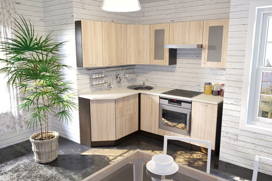 Ангелина угловая Классик кухонный гарнитур дуб сонома