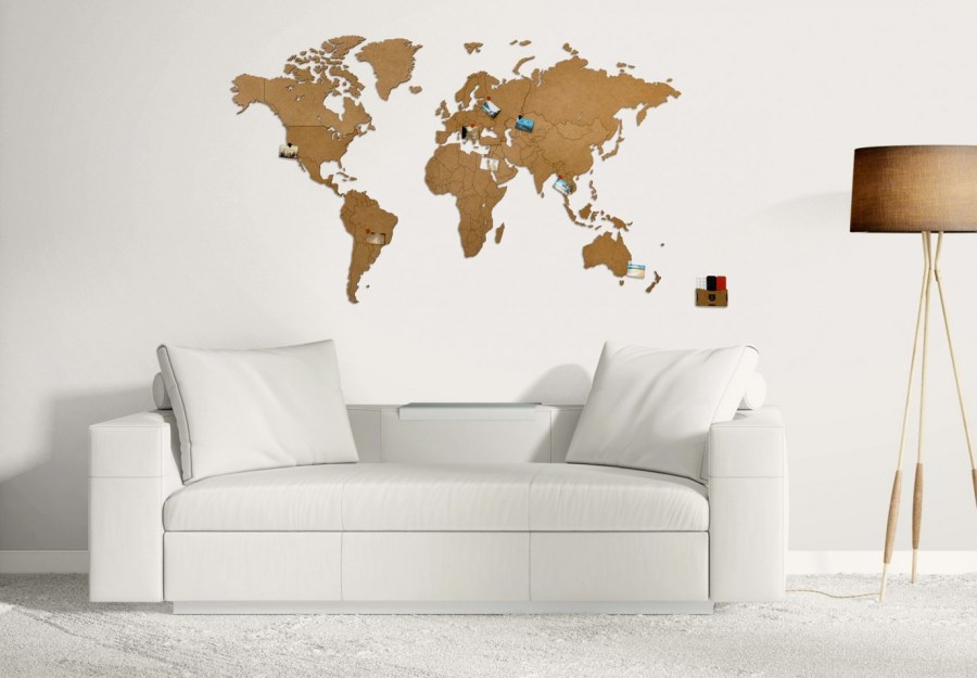 World Map Wall decoration Brown 180 х 108 см