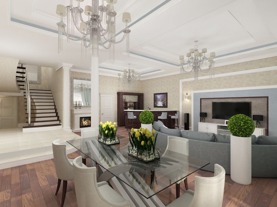 Неоклассика интерьер коттедж