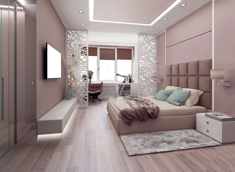 Спальня в бежевых тонах