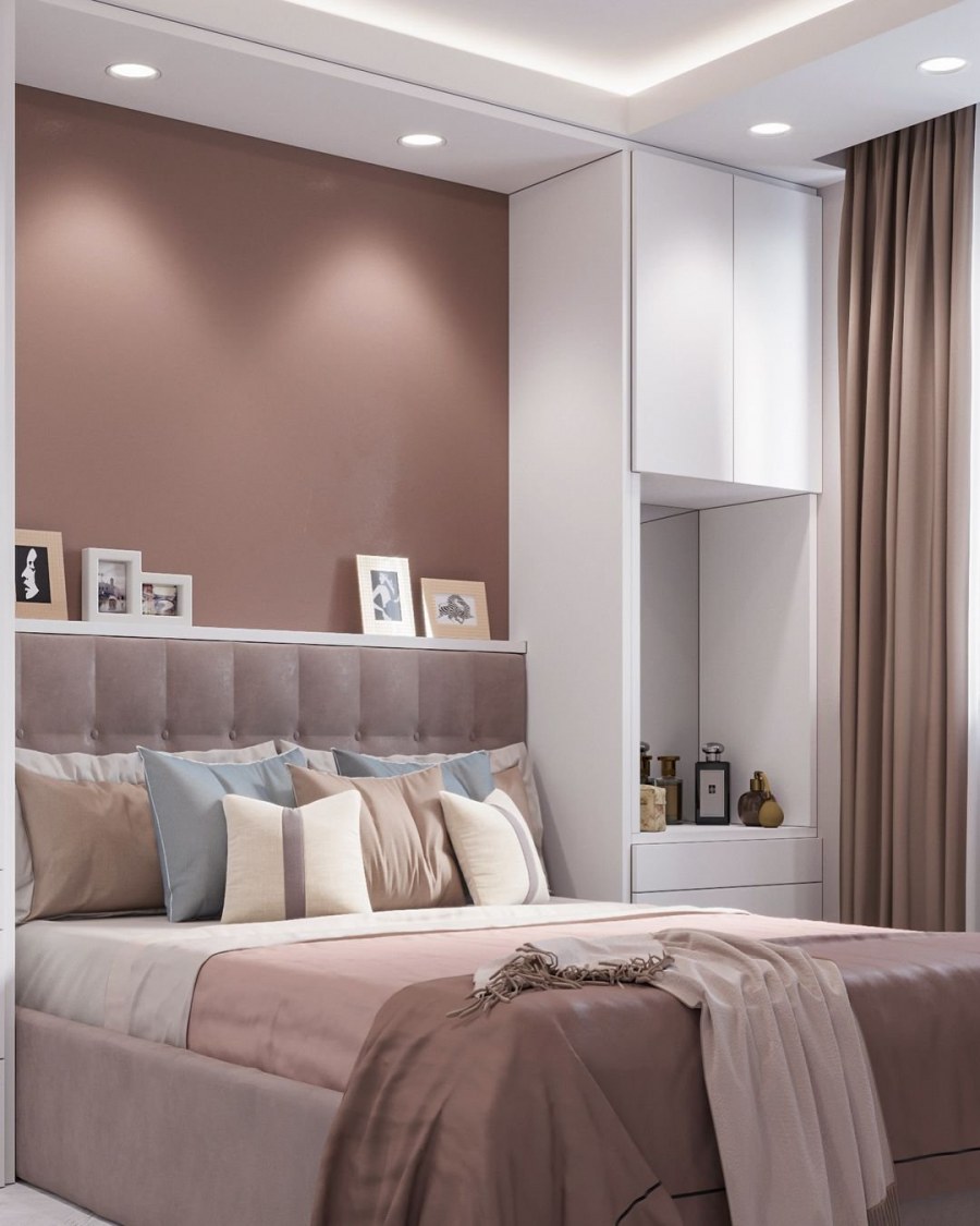 Спальня в стальных тонах