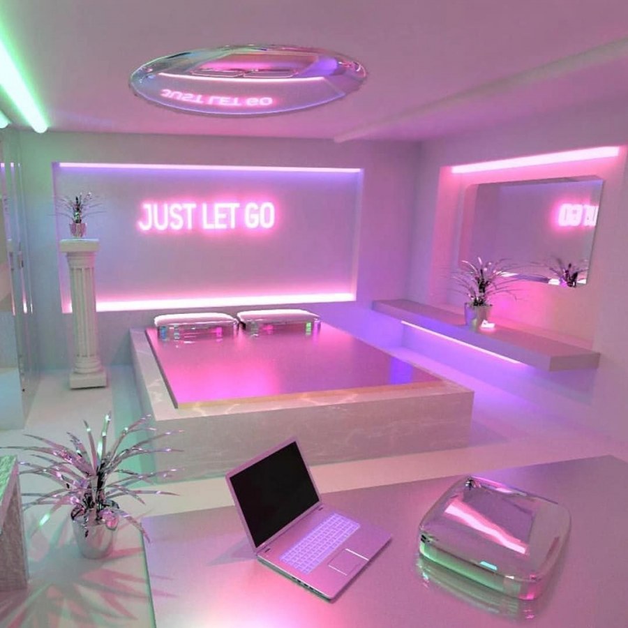 Комната в неоновом стиле