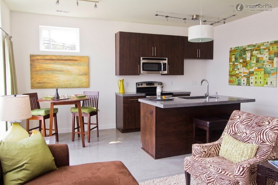 Мини кухня совмещенная с гостиной