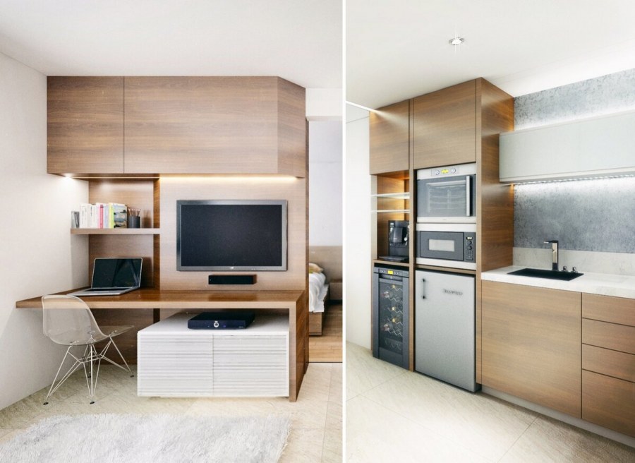 Мини кухня для квартиры студии