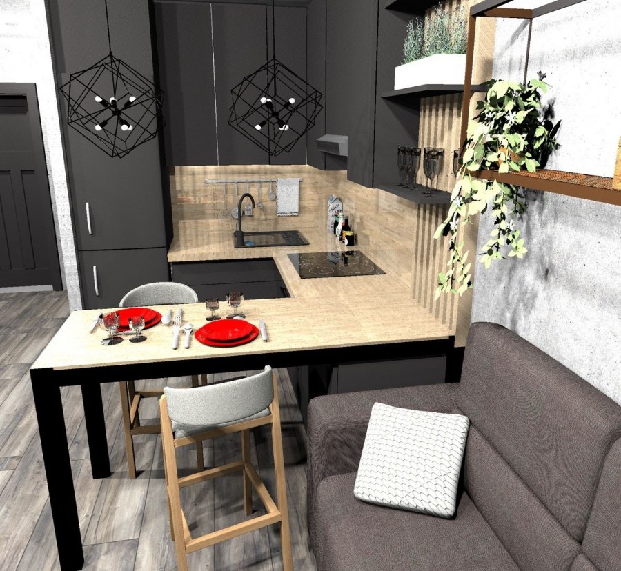 Мини кухня для квартиры студии