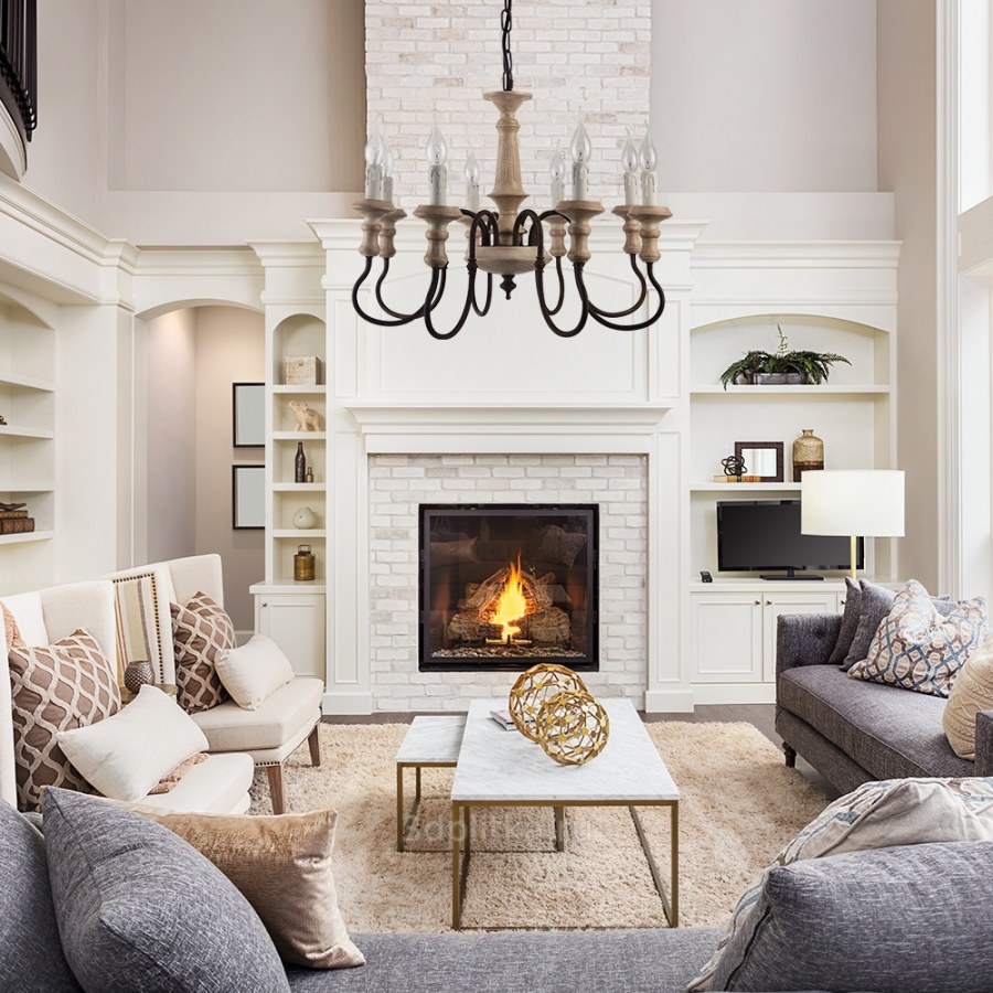 Камин в интерьере гостиной