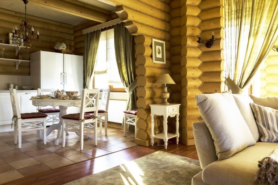 Бревенчатый дом интерьер