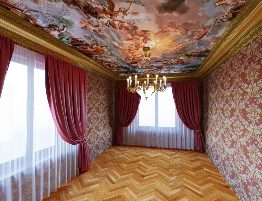 Подвесной потолок в гостиной