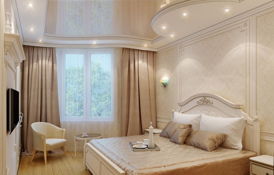 Потолок в спальне