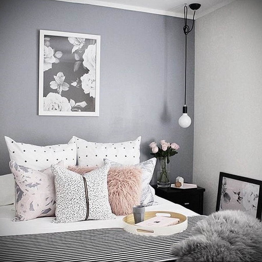Декор комнаты в серых тонах