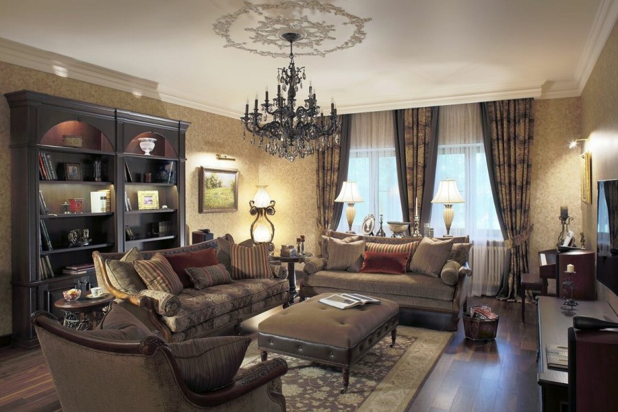Уютная гостиная в винтажном стиле