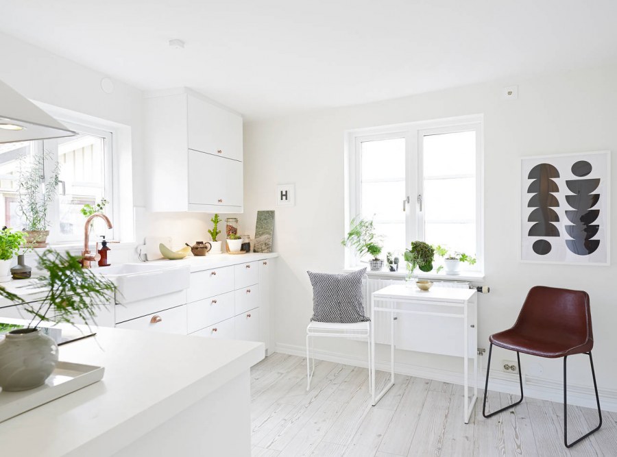 Белая квартира в скандинавском стиле