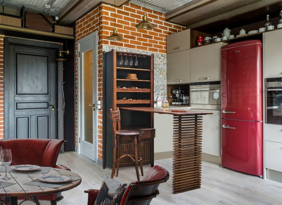 Холодильник LG красный стекло