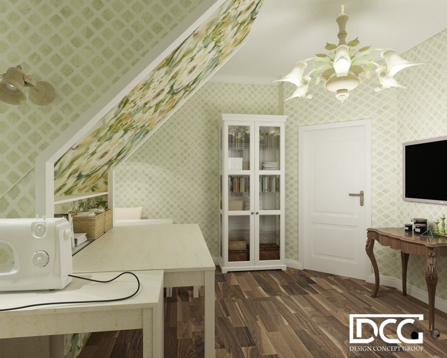 Обои в мансардной комнате