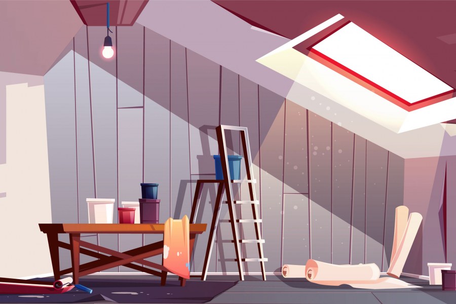 Чердак рисунок