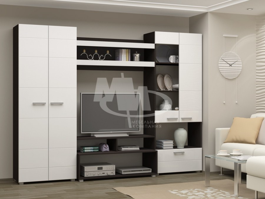 Стенка Ненси-1 белый глянец