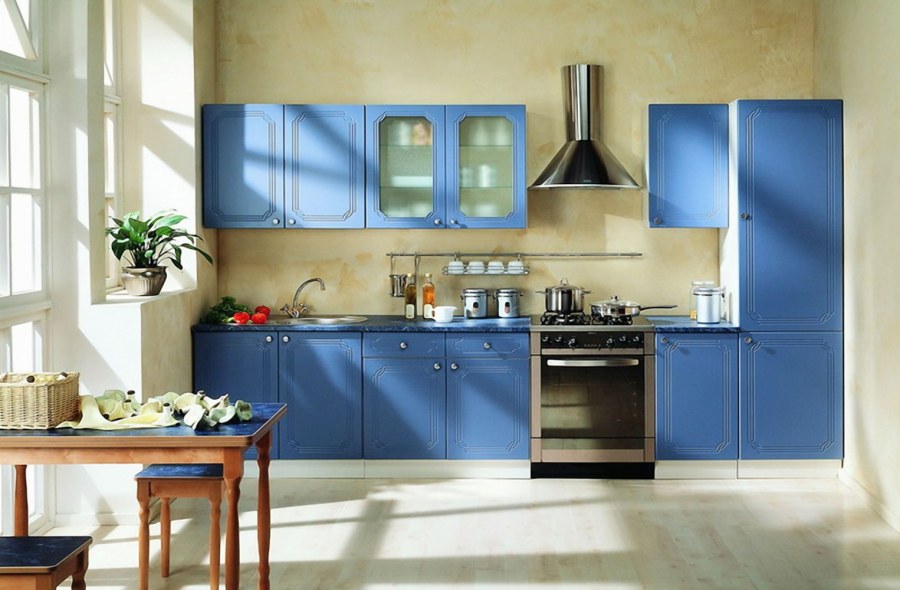 Синий кухонный гарнитур