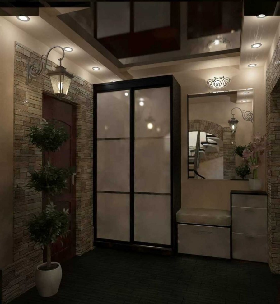 Интерьер прямоугольной прихожей