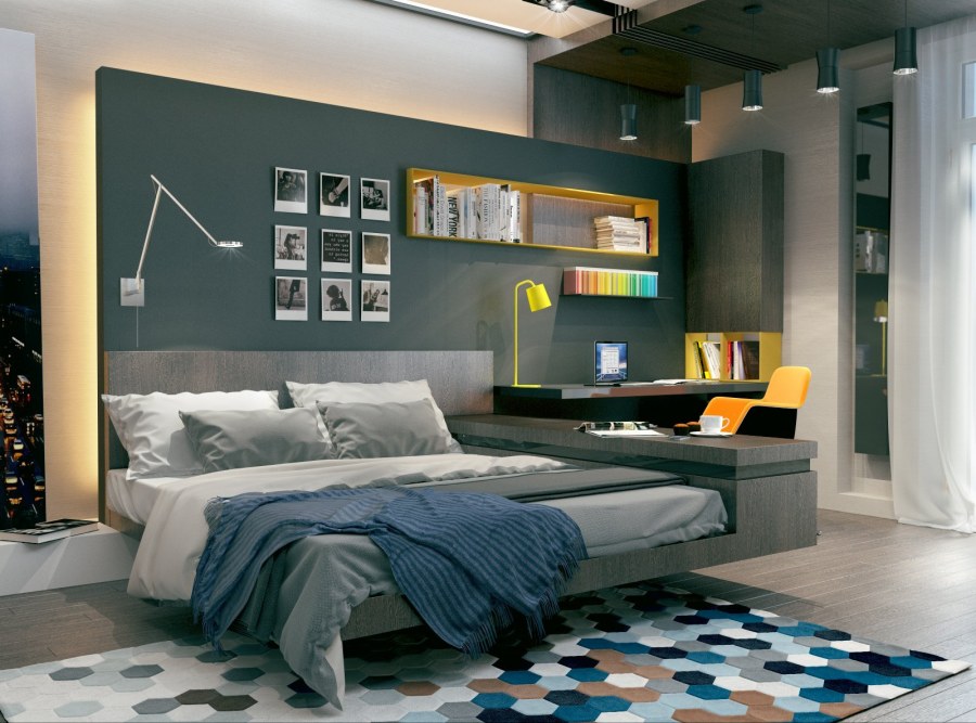 Интерьер молодежной комнаты для молодого человека