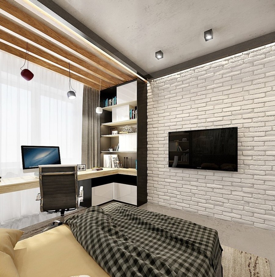 Комната лофт кабинет + спальня 18м2