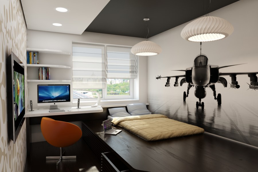 Комната для молодого человека в современном стиле