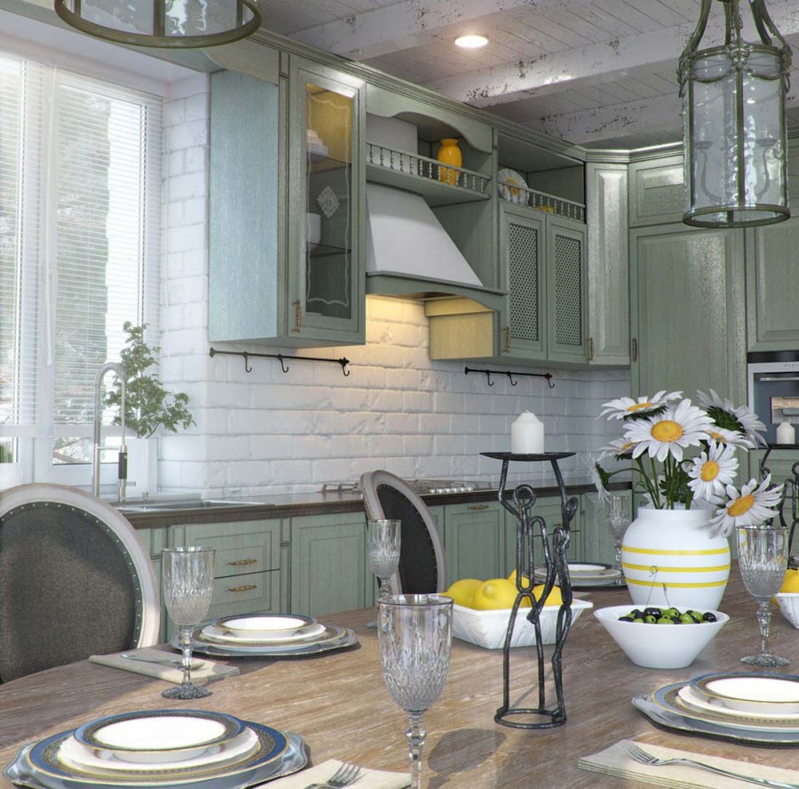 Стиль Прованс в интерьере кухни