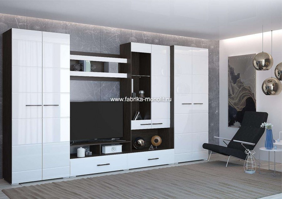 Ненси-1 венге/белый глянец