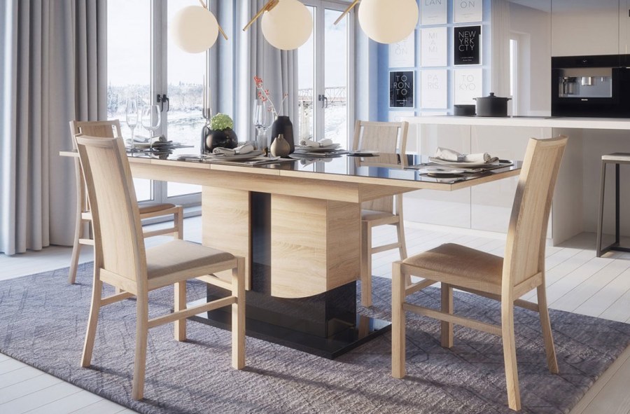 Стол обеденный кухонный ультра дуб сонома, Letta