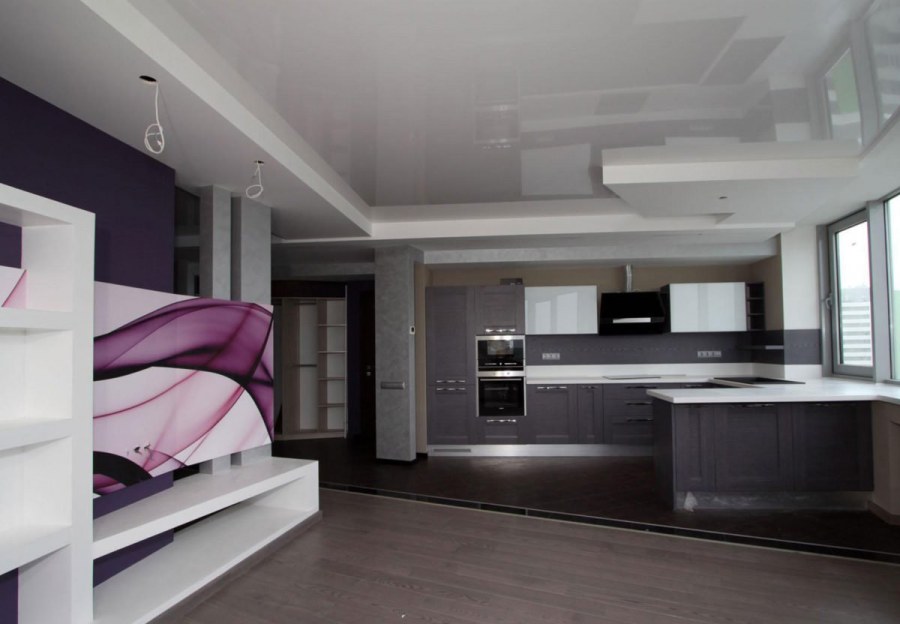 Черный матовый натяжной потолок