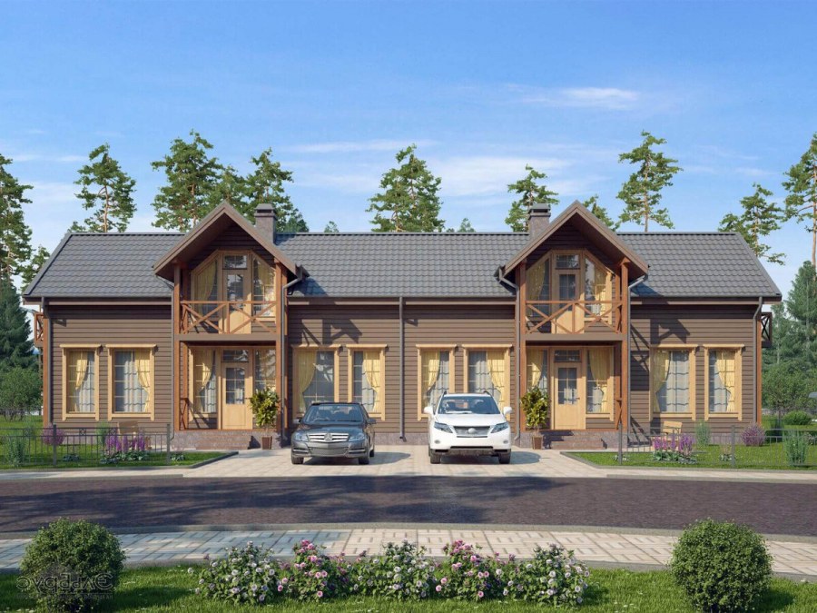 Дюплекс из клееного бруса