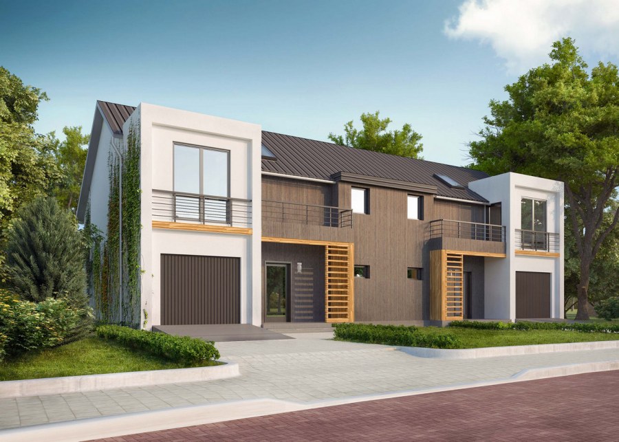 Проект Дюплекс с гаражом