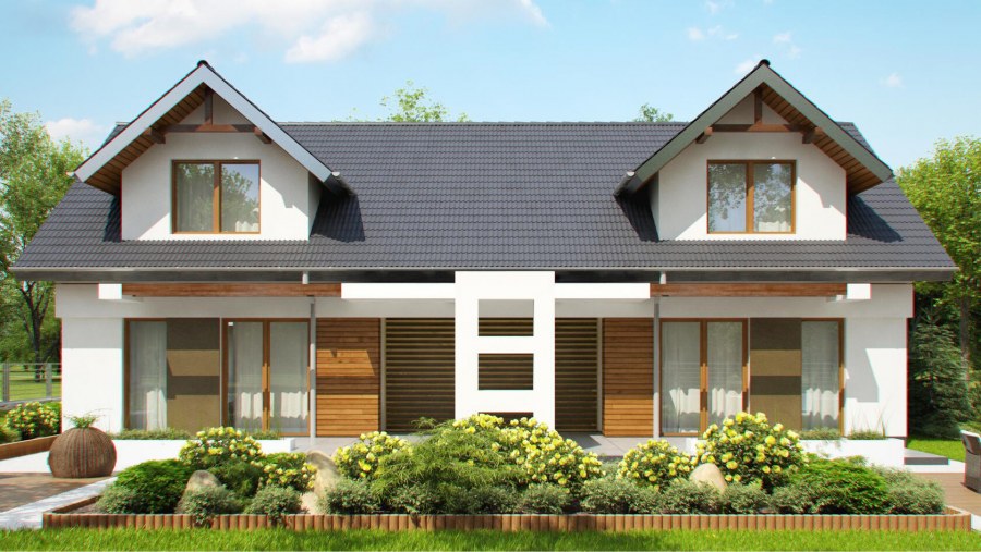 Проект коттеджа дуплекс z500