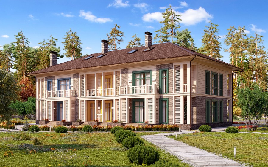 Загородный дом на три семьи