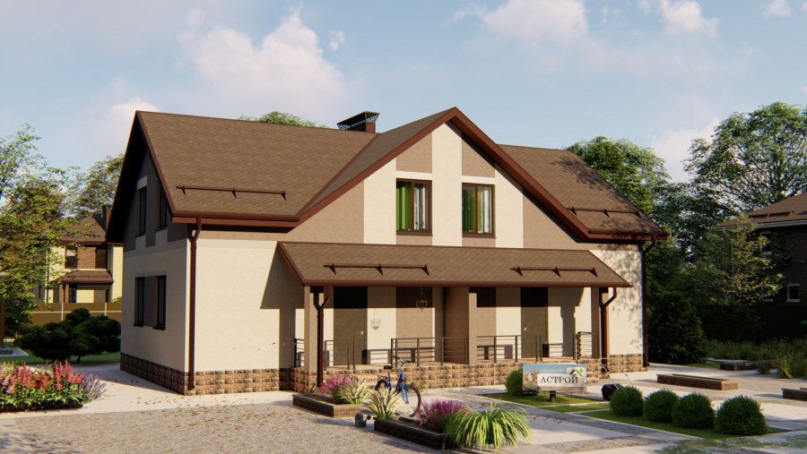 Двухэтажный дом на две семьи