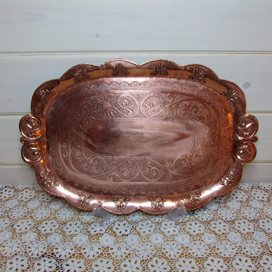 Медный поднос большой