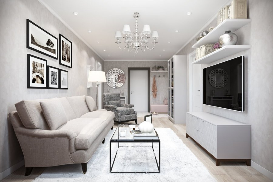 Интерьер зала 18 кв